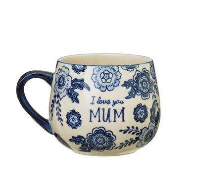 Blue Willow Mum Mug - I Love You Mum - Gifts For Mums