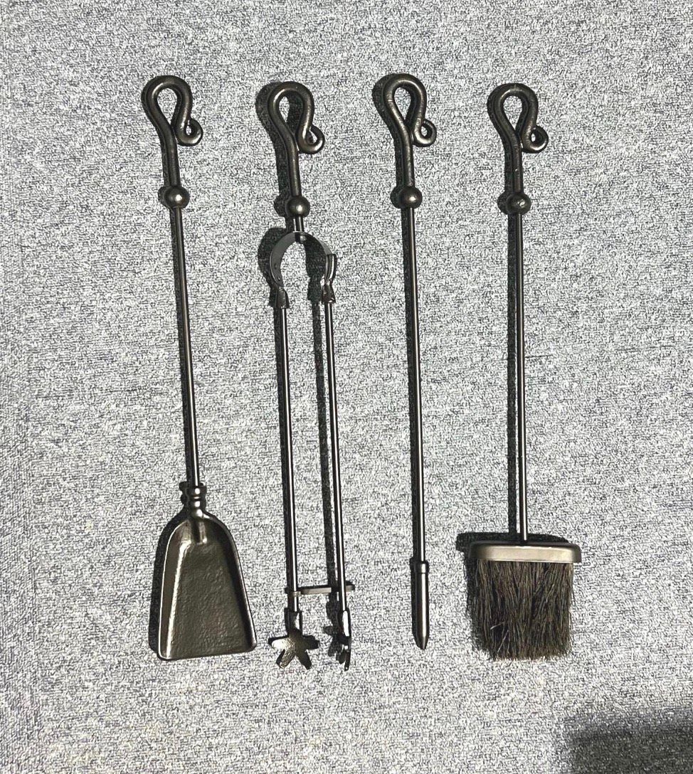 Large Black Cast Iron Companion Set