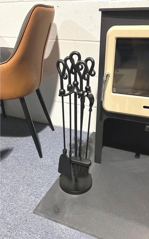 Large Black Cast Iron Companion Set