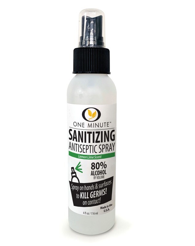 One Minute Sanitizing Antiseptic Spray w/Lemon Lime Fragrance 4oz