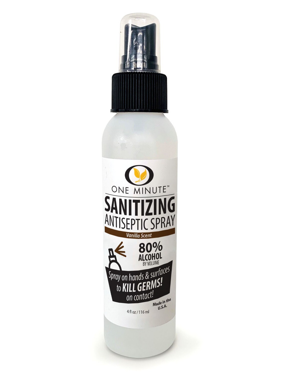 One Minute Sanitizing Antiseptic Spray w/Vanilla Fragrance 4oz