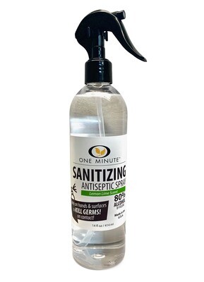 One Minute Sanitizing Antiseptic Spray w/Lemon Lime Fragrance 14oz