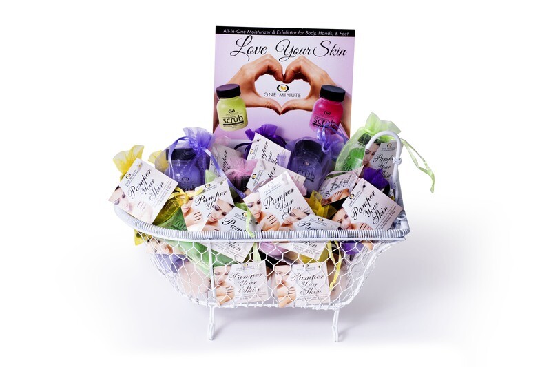 Bathtub Display with 40- 2 oz. Assorted fragrances in organza bag with a scoop.
