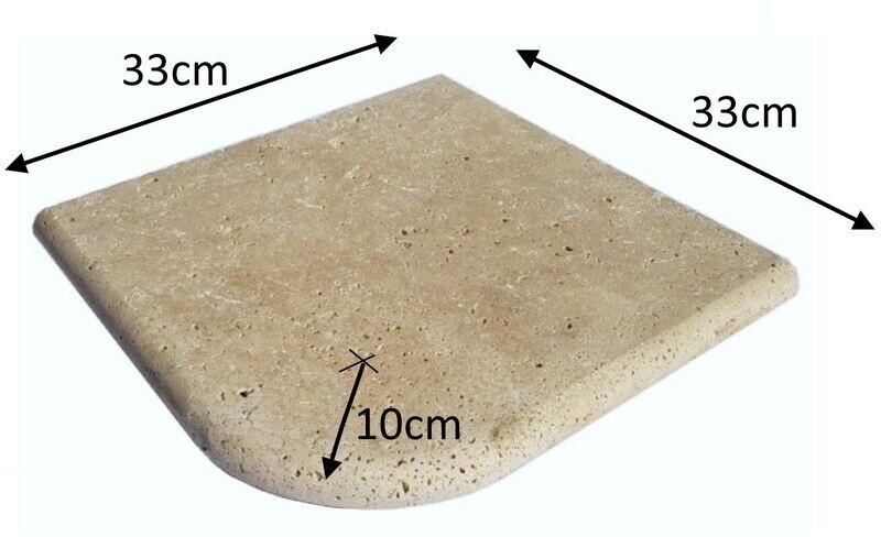 ANGLE SORTANT TRAVERTIN 3cm (1/2 rond) Prix TTC / Pièce