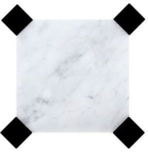MARBRE BLANC CABOCHON NOIR Prix TTC / m²