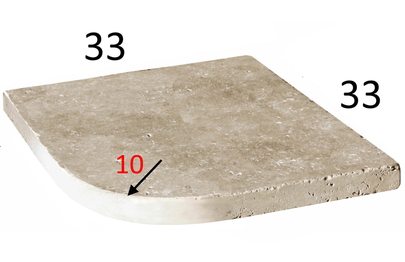 ANGLE SORTANT TRAVERTIN 3cm (Chant Droit) Prix / Pièce