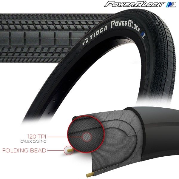 TIOGA POWERBLOCK S-SPEC TIRES - 120 TPI - FOLDING BEAD
