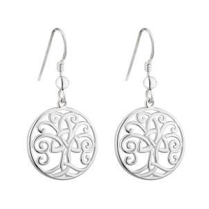 Sterling Silver Tree of Life Drop Earrings Sterling Silver Tree of Life Drop Earrings