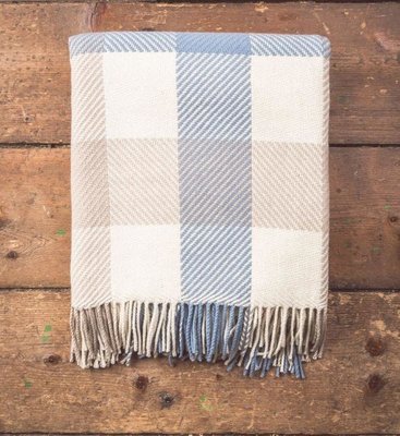 Foxford Dublin Check Throw Parma & White Foxford Dublin Check Throw Parma & White