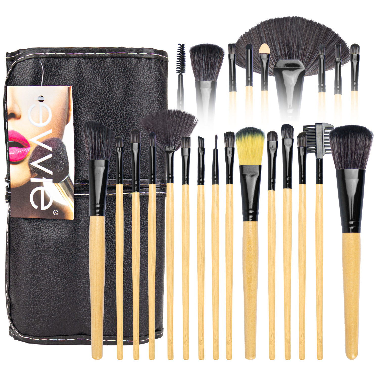 Evvie 24-delige Make-up borstelset - Hout