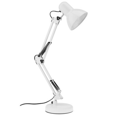 Bureaulamp – Leeslamp – verstelbaar – E27 fitting – max. 60 Watt – wit
