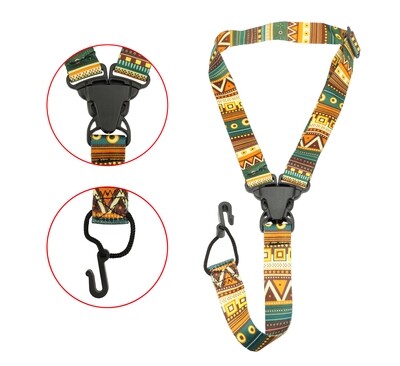 Áengus Stevige Ukelele draagband - nekband voor Ukulele met vrolijke print - tribal