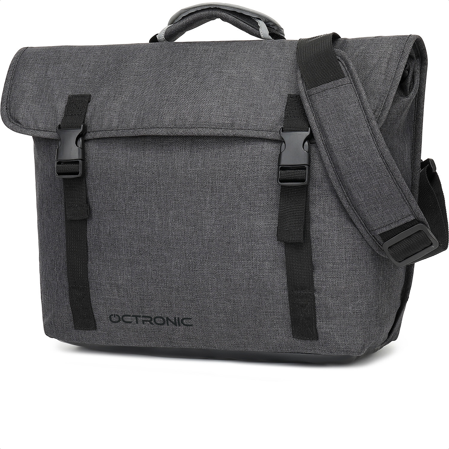 Fietstas Laptoptas 15 6 inch Schoudertas Afneembare enkele fietstas laptop fietstas Waterdicht 17 liter Antraciet