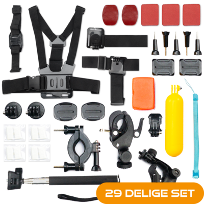 Action Camera accessoires set - geschikt voor o.a. GoPro Hero - GoPro accessoires - in luxe opbergkoffer - 29-delig