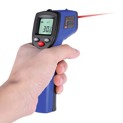 Digitale thermometer - Infrarood thermometer - met Laserpointer - Warmtemeter - Bereik -50 °C tot +380 °C – blauw