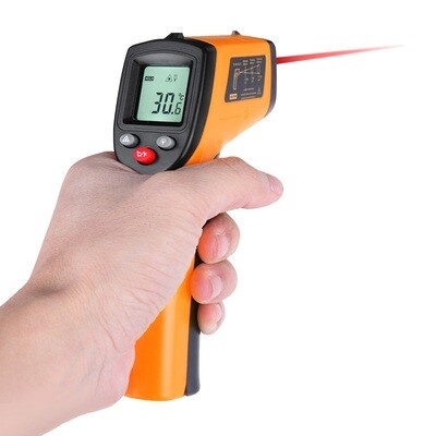 Digitale thermometer - Infrarood thermometer - met Laserpointer - Warmtemeter - Bereik -50 °C tot +380 °C – geel