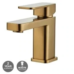 Mono Basin Mixer With Click Clack Waste - Brushed Brass