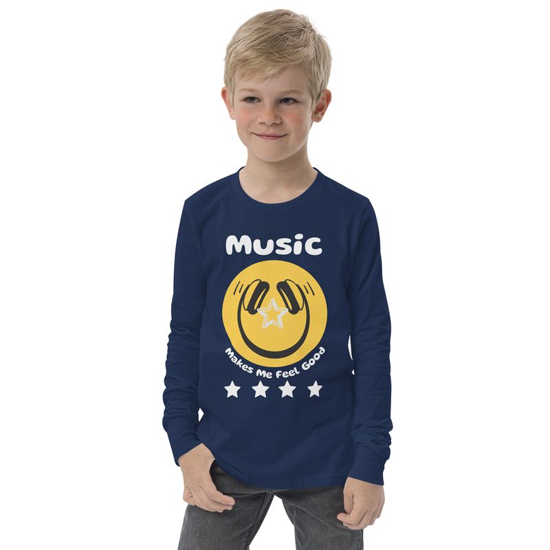 Youth Long Sleeve Music Makes Me Feel Good T-shirt