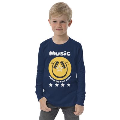 Youth Long Sleeve Music Makes Me Feel Good T-shirt