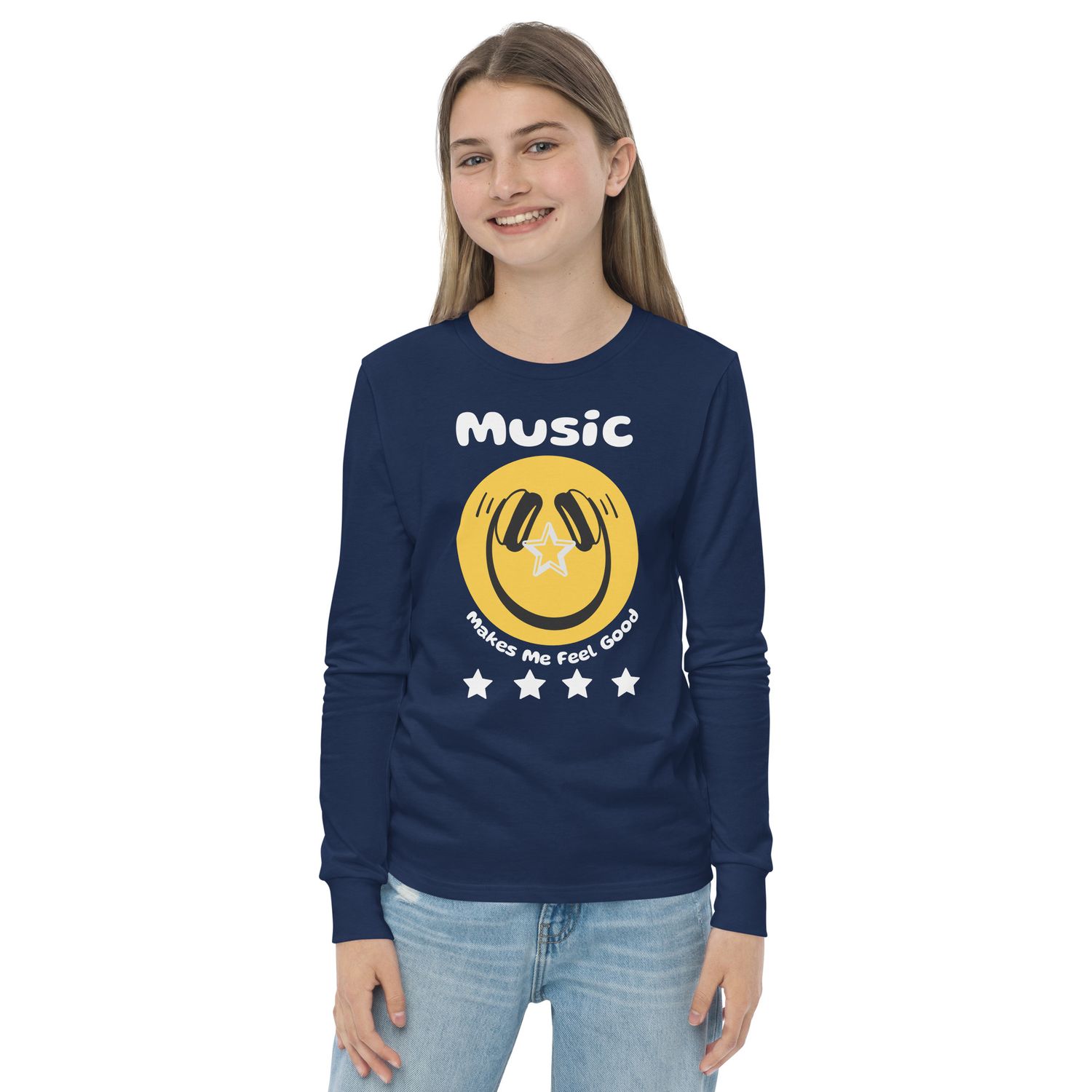 Youth Long Sleeve Music Makes Me Feel Good T-shirt