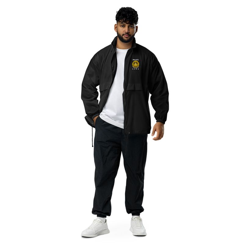 Music Makes Me Feel Good Smiley Face Unisex Windbreaker Jacket