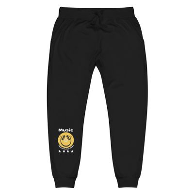 Unisex Music Makes Me Feel Good Smiley Face Fleece Sweatpants