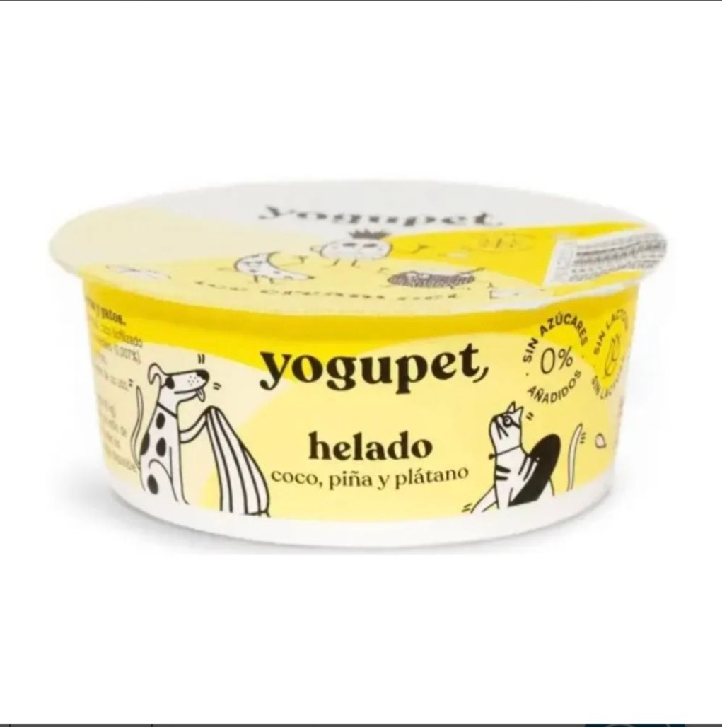 Yogupet Yogur Helado Coco,  Piña y Plátano.