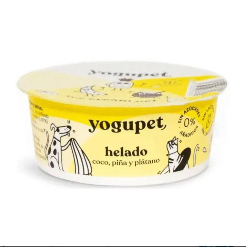Yogupet Yogur Helado Coco,  Piña y Plátano.