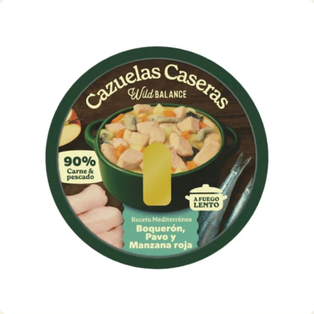 Cazuela Casera de Boquerón, pavo y manzana roja.