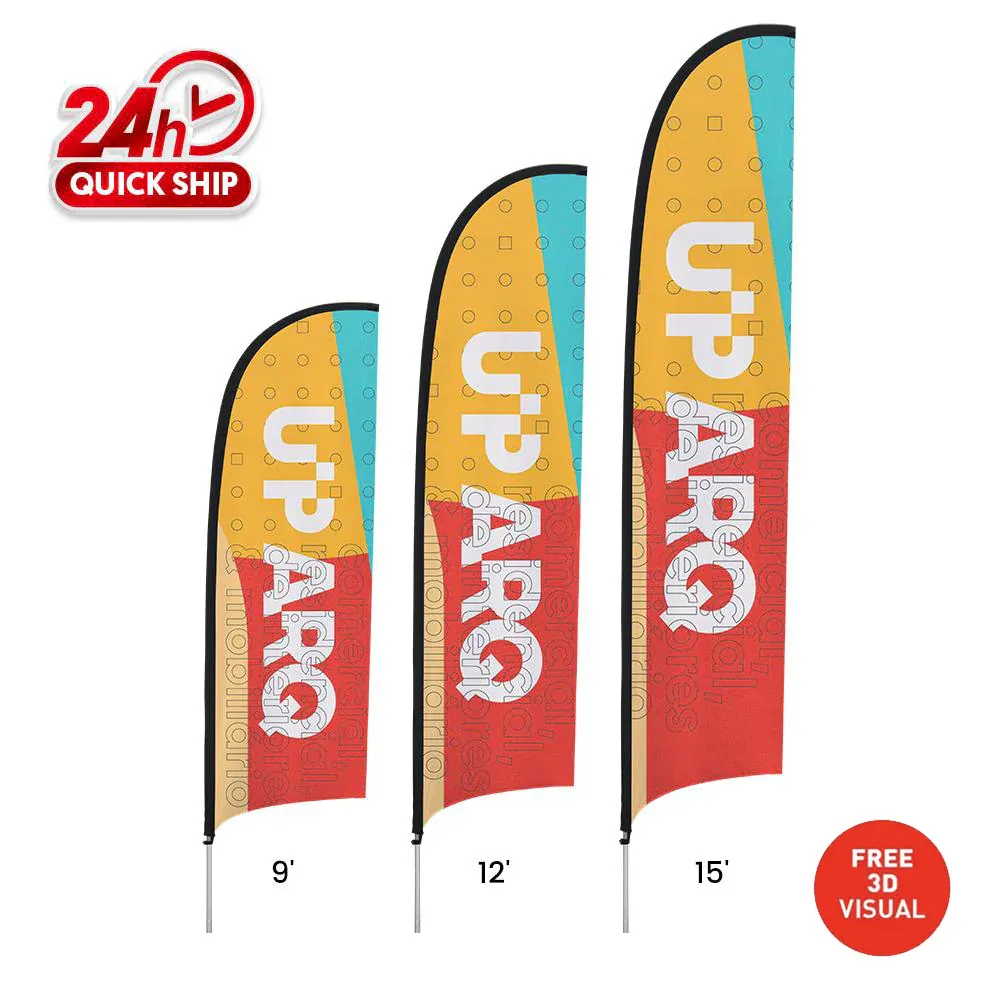 Premium Concave Flags Standard Sizes (9ft, 12ft, 15ft)