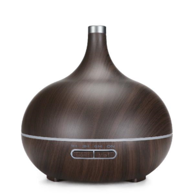 Dark Wood Metal Tip LED 7 Color Auto Change Essential Oil Aromatherapy Diffuser-400 ml