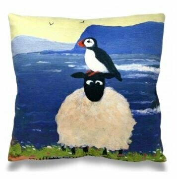 'Puffin Compare to Ewe' Cushion by Thomas Joseph 'Puffin Compare to Ewe' Cushion by Thomas Joseph