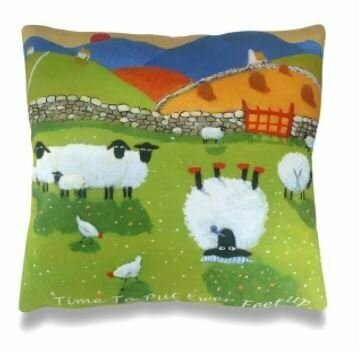 'Time to put ewe'r feet up!' Cushion by Thomas Joseph