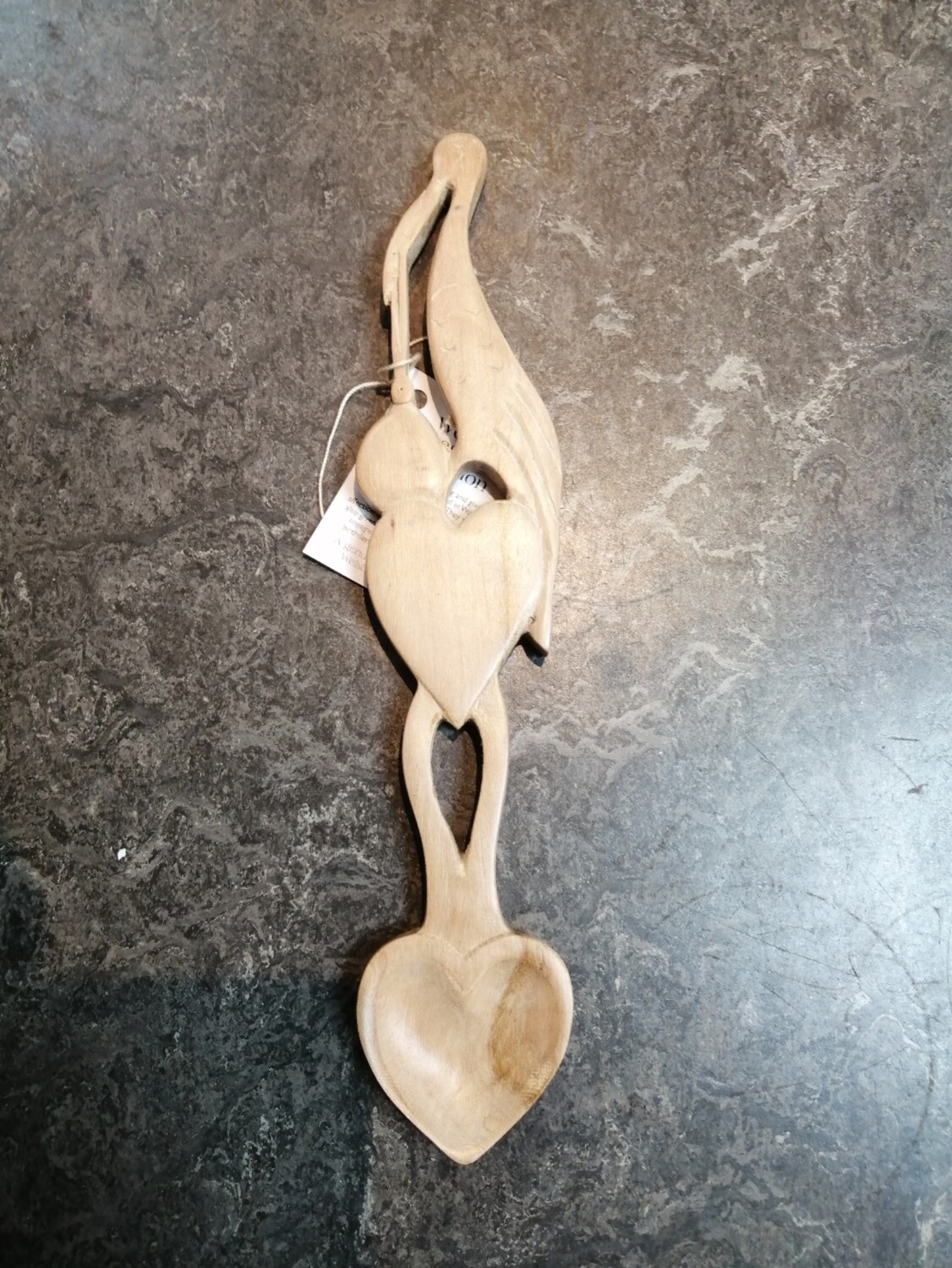 Handcarved 'new baby' lovespoon