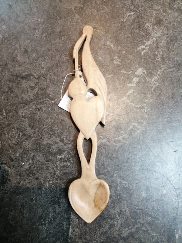 Handcarved 'new baby' lovespoon