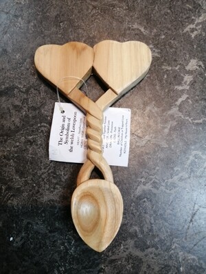 Handcarved 'double heart' Lovespoon