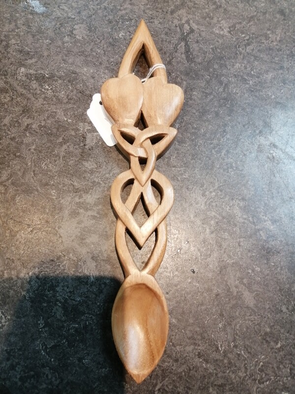 Handcarved Hearts and Knot Lovespoon
