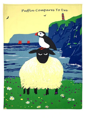 Puffin Compares to Ewe Tea Towel Puffin Compares to Ewe Tea Towel