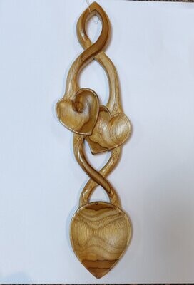 Handcarved Hearts and Twisted Stem Lovespoon