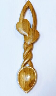 Small Handcarved Hearts and Twisted Stem Lovespoon