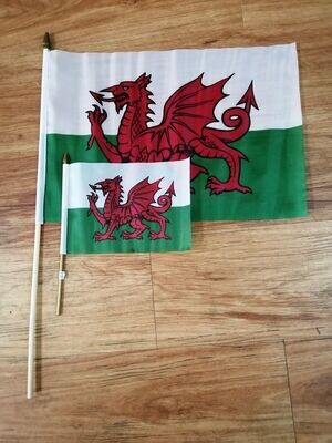 Small Welsh Flag on Stick