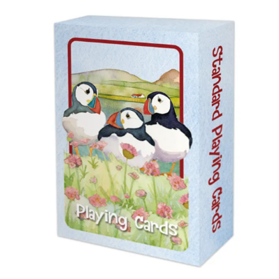 Sea Thrift Puffins - Playing Cards by Emma Ball