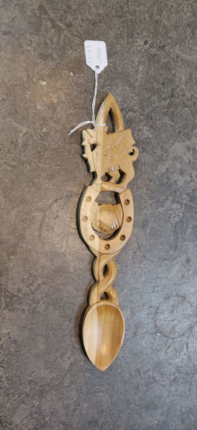 Handcarved 'Dragon  Friendship' lovespoon