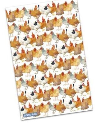 Chickens Tea Towel by Emma Ball