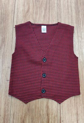 Traditional Boys Cotton Check Waistcoat (8 Years to 11 Years)