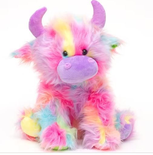 Large Highland Cow Rainbow by Jomanda