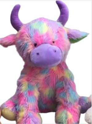 Rainbow Extra Large Highland Coo Cow by Jomanda