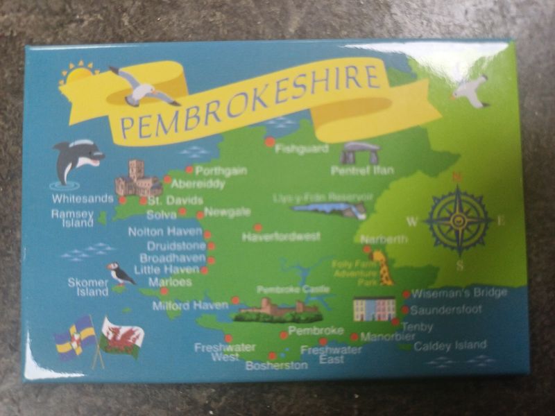 Pembrokeshire Map Fridge Magnet