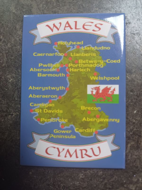 Wales / Cymru Map Fridge Magnet
