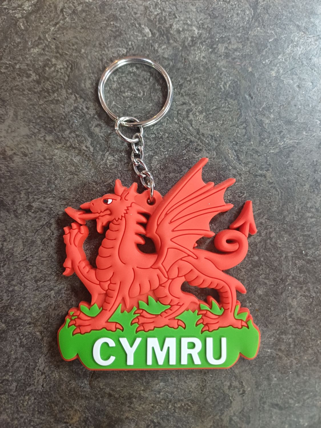Welsh Dragon Rubber Keyring